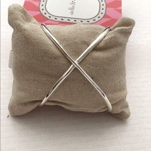 Stella & Dot Silver Cross Cuff Bracelet